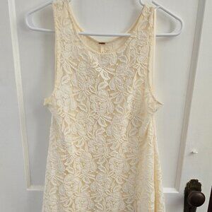 Free People Miles of Lace Ivory Dress